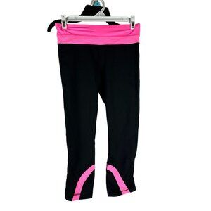 Lululemon Athletica Womens Activewear Leggings Size 4 Black & Pink Nylon/Spandex